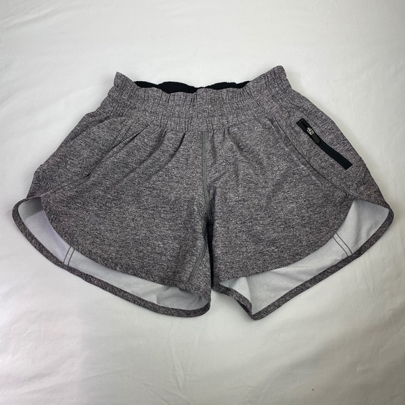 Lululemon Women’s Sz 4 Running Grey Lined Shorts - Picture 4 of 11